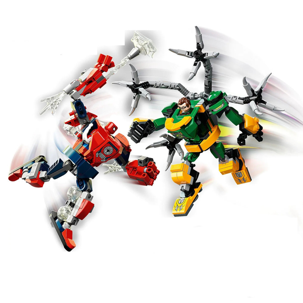 Model Kit Vs Lego - Super-Heróis Homem-Aranha VS Doutor Octopus: Figuras