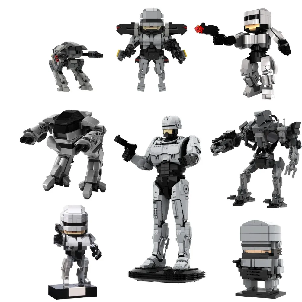Model Kit Robocop - Moc filme mechwarrior robocopeds série blocos