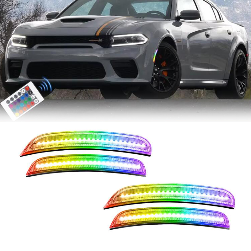 Model Kit Dodge Charger - Luzes de marcação laterais led rgb