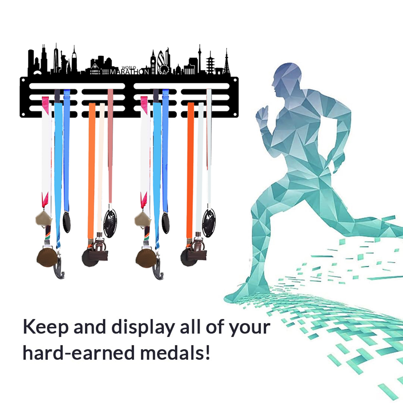 Wall Mounted Medalha Display H - Model Kit Runner Organizer avaliação e preço